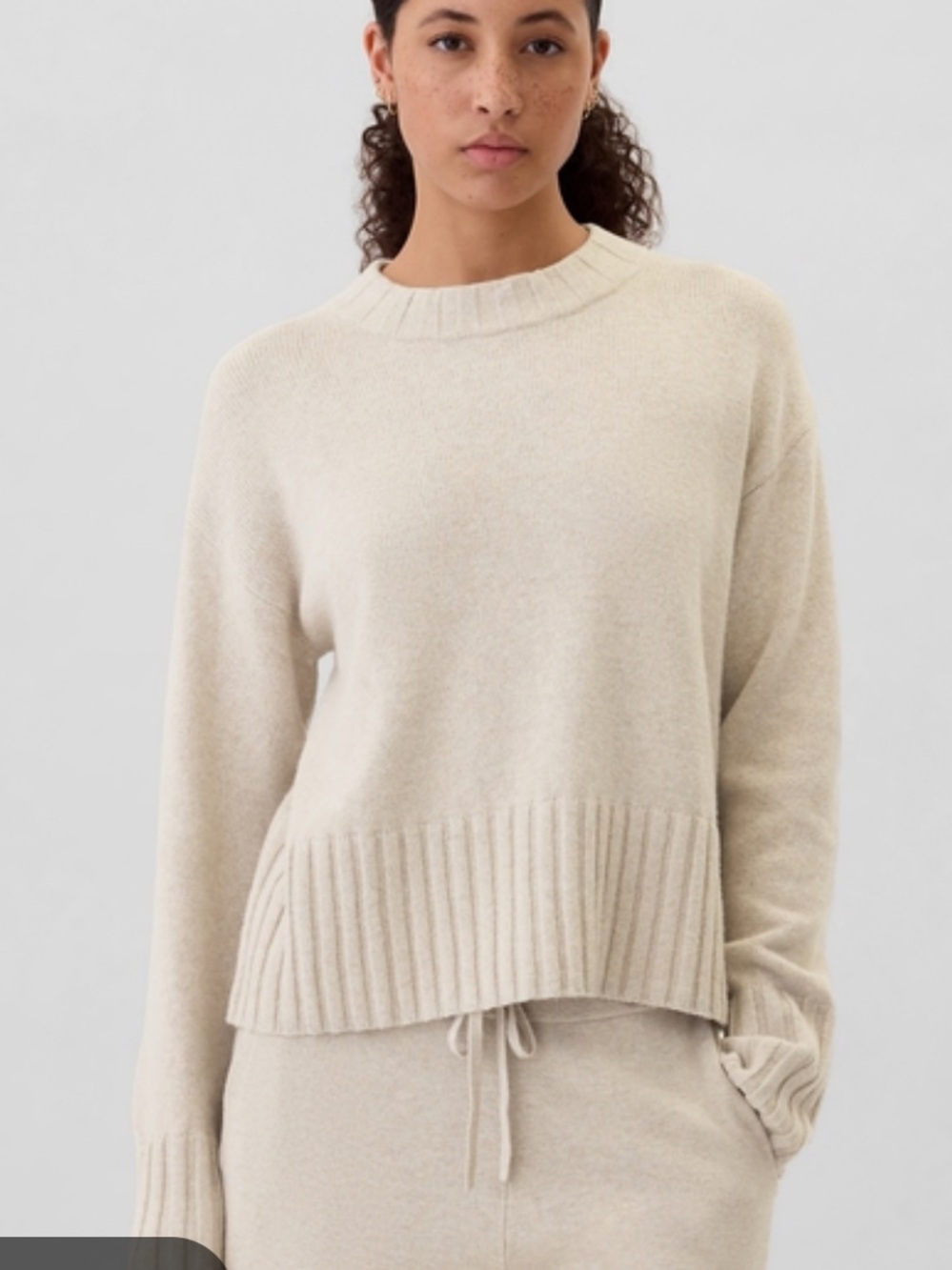 Gap Sweater - beige heather popover boxy fit super soft